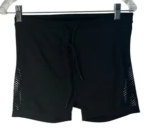OFFLINE by‎ Aerie Black Seamless Shortie High Rise Mesh Side Shorts Medium thumbnail 1