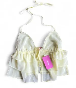 Edikted Women's Yellow Crop-top thumbnail 1