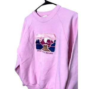 Vintage Grand Canyon Railway‎ Graphic Sweatshirt Pink Embroidered Souvenir L thumbnail 2