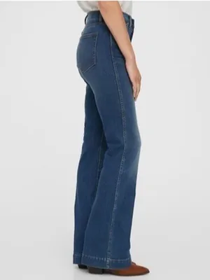 Gap Denim Jeans Size 18 Plus Medium Wash High Rise Flare Western Coastal Cowgirl thumbnail 11