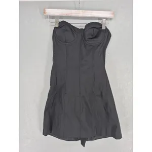 Blowurmind Womens Mini Dress Black Corset Lace Up Back Sweetheart‎ L thumbnail 2