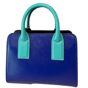 Marc Jacobs Little Big Shot Leather Tote Teal Blue Playboy Strap Satchel NWOT thumbnail 2