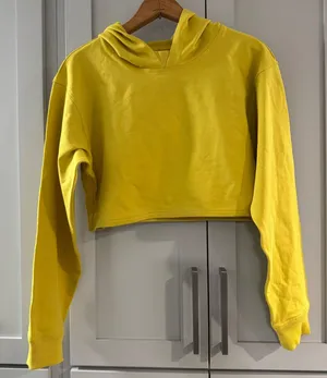 Lululemon All Yours Cropped Hoodie‎ Soleil Yellow Womens Size 6 thumbnail 1
