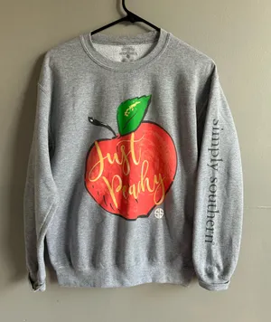 Simply Southern 'Just Peachy' Crewneck Sweatshirt thumbnail 1