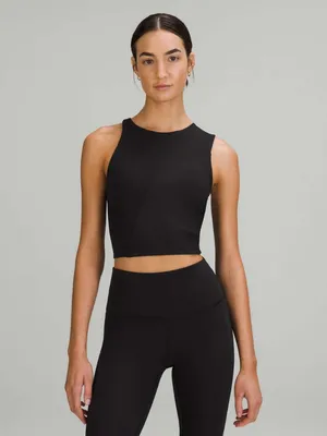 Lululemon Ribbed Asymmetrical Yoga Tank Top Black Size 4 thumbnail 3