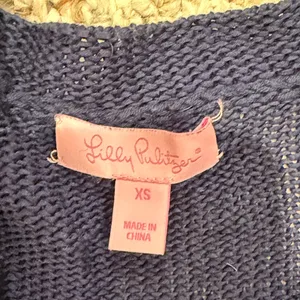 Lilly Pulitzer Navy Harbour Kimono Cardigan Dolman Open Front Wrap XS C26-015 thumbnail 3