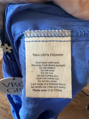 NWT VRG GRL 16 XL Raya High Waisted Wide Leg Crinkled Chiffon Blue Pants Preppy thumbnail 8