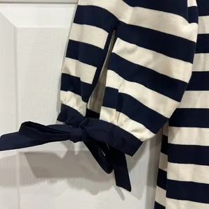J. Crew Striped Off Shoulder‎ Mini Dress Navy Blue White Womens Size XS thumbnail 5