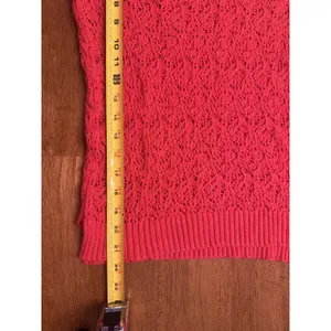 Aeropostale Bright Pink Crochet Sweater Womens Medium VNeck Angora Y2K Vintage thumbnail 5