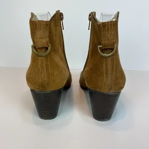 Donald J. Pliner DMSX Ankle Booties 8 Brown‎ Suede Leather Zip Annie Boots Women thumbnail 3