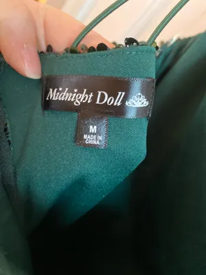 Midnight Doll Hunter Green Sequence Mini Dress thumbnail 3
