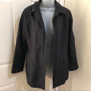 Gorpcore Streetwear Baddie Goth Express Black Jacket Long sleeve Measurement in pics Was styled with a random belt from my closet Belt NOT included! thumbnail 4