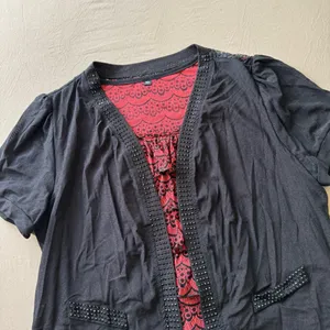 American Vintage Vintage Y2K Gothic Layered Cardigan Ruffle Top thumbnail 4