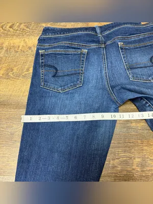 2013 American Eagle Kick Boot Stretch Low Rise Jeans Womens 10 Blue Y2k Flare thumbnail 8