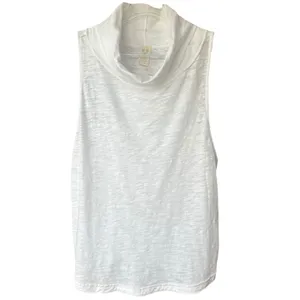 We The Free Summer‎ Thing White Sleeveless Turtleneck Top Sz M thumbnail 3
