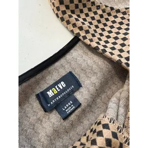 Maeve x Anthropologie Brown Checkered Jacquard Bustier Tank Top Size Large thumbnail 5