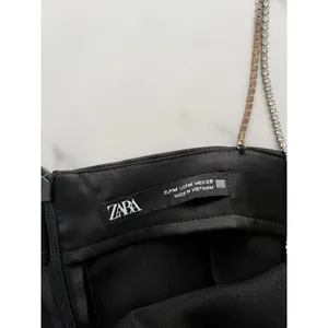 Zara Satin mini slip dress Rhinestones Jewel straps Black Size M party glam chic thumbnail 4