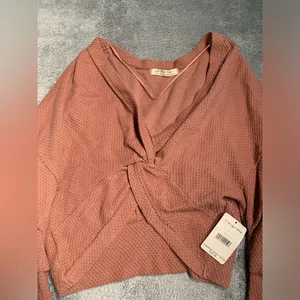 NWT free people we the free Wrap Top twist front cactus tint large MSRP$78 thumbnail 2