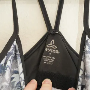 Prana Women Small Grey Mandala Graphic Strappy Racerback Yoga Tank Top Shelf Bra thumbnail 3