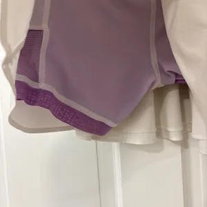 Lululemon Court Rival High Rise Skirt 4 White Purple Skort Tennis Gym Pickleball thumbnail 4