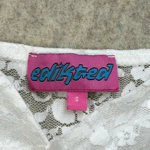 Edikted White‎ Floral Lace Crossover Camisole Top Small Coquette Fairy Soft Girl thumbnail 3