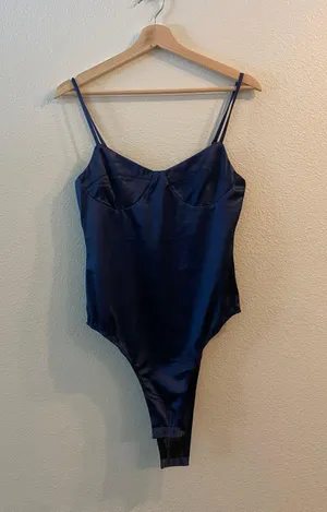 Princess Polly Navy Blue Body Suit thumbnail 1