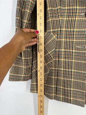 Cabi Pastime Plaid Jacket Blazer Style #3548 Brown Multi Size 4 thumbnail 13