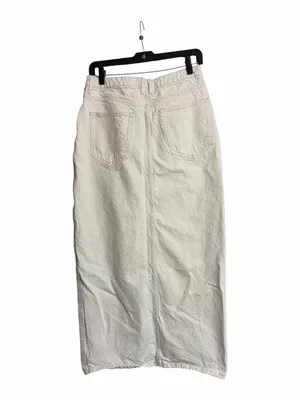 Mango front split denim maxi skirt in beige thumbnail 7