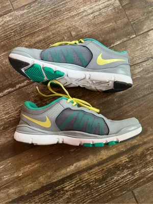 Nike Flex Trainer 2 athletic shoes with yellow & teal accents women’s size 8.5 thumbnail 2