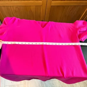 Worthington Womens XL Fuchsia Pink V-Neck Ruffle Tiered Sleeve Dress 72613-3 thumbnail 6