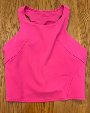 lululemon athletica High-Neck Crop Tank - Neon Pink thumbnail 1