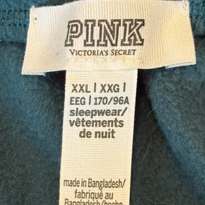Victoria's Secret PINK polar fleece pajama set in a dark green color size XXL thumbnail 6