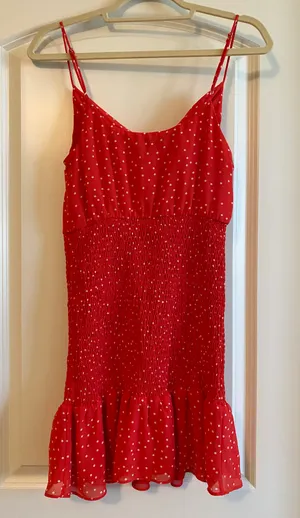 Ivy & Leo Red Smock Cowl Neck Dress thumbnail 2