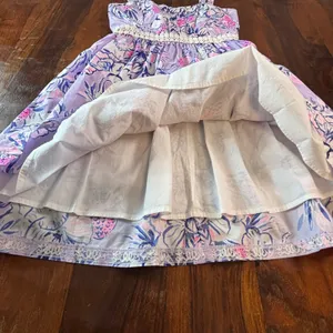 Lilly Pulitzer Purple Floral Elephant Print Cotton Fit Flare Dress 00 Sweetheart thumbnail 9