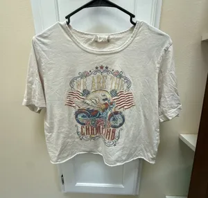 Altar'd State We Are The Champions Motorcycle Graphic Cropped T-Shirt Size S thumbnail 1