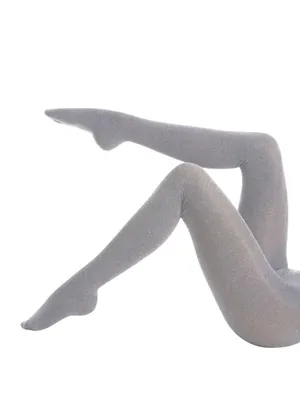 NWT MeMoi Flat Knit Cotton Blend Sweater Tights 92514073 Medium Gray M / L thumbnail 3