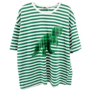 NEW Zara Dinosaur and Stripe Tee Novelty Comfort Fun Quirky Camp L thumbnail 2