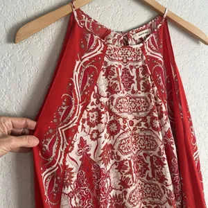 Max Studio Handkerchief Halter Dress Orange Boho Summer Aztec Resortwear thumbnail 4
