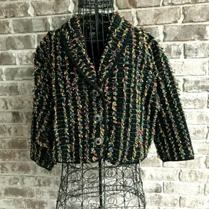 Don't Mess with Texas Jacket Blazer Large Multi Color Concho Buttons Vin… thumbnail 1
