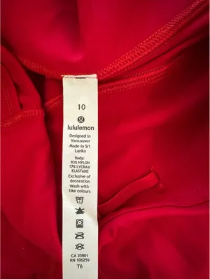 Lululemon Fast & Free With Pockets High Rise 25” Dark Red Size 10 NWT thumbnail 6
