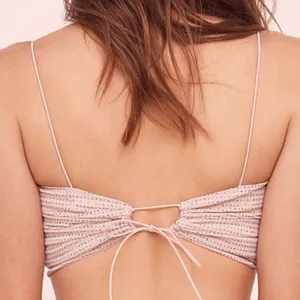 For Love & Lemons Diamond Rhinestone Crop Top Small Pink Y2K Club Glam Bratz thumbnail 3