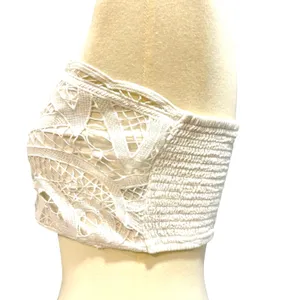 American Eagle Boho Cream Lace Crochet Strapless Bandeau Crop Top Festival Cottagecore Small thumbnail 3