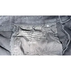 American Eagle Next Level Stretch Black Flare Jeans 6 Regular Double Button thumbnail 8