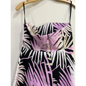 Y2K GAP Tropical Palm Print Strapless‎ Vacation Resort Mini Dress Size 6 thumbnail 3