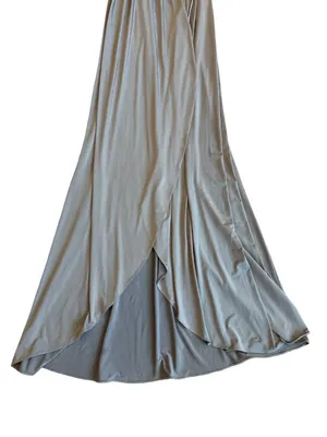 Two Birds Grey Faux Wrap Maxi Dress Flutter Sleeve Long Surplice Medium Women's thumbnail 6