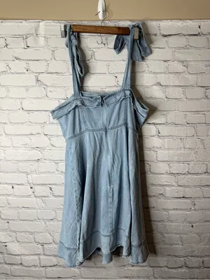 Unbranded Light Blue Denim Tie-Shoulder Dress size large thumbnail 11