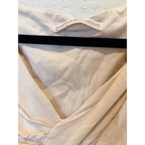 Peruvian Connection Cream Draped V-Neck Sleeveless Mini Dress Size L thumbnail 4