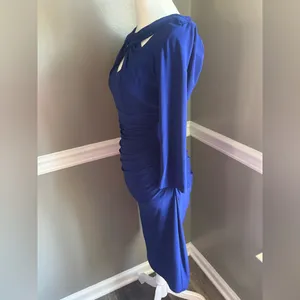 INC International Concepts Royal‎ Blue Twist Front Cutout Party cocktail Dress 2 thumbnail 3