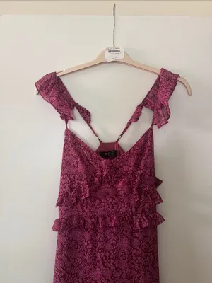 o.p.t. Ruffled Floral Lace Maxi Dress in Berry thumbnail 5