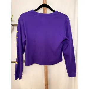 New Era NFL Minnesota Vikings Purple Waffle Knit Cropped Sweatshirt Womens S thumbnail 4